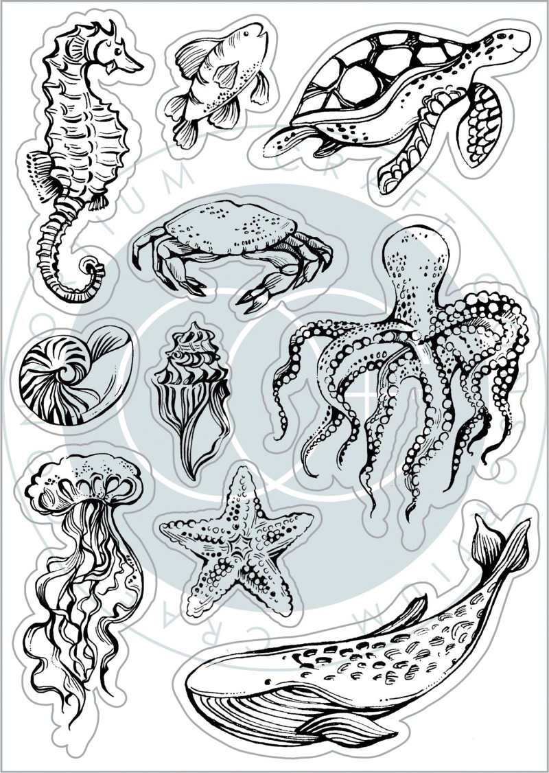 Craft Consortium Ocean Tale - Stamp Set - Sea Life