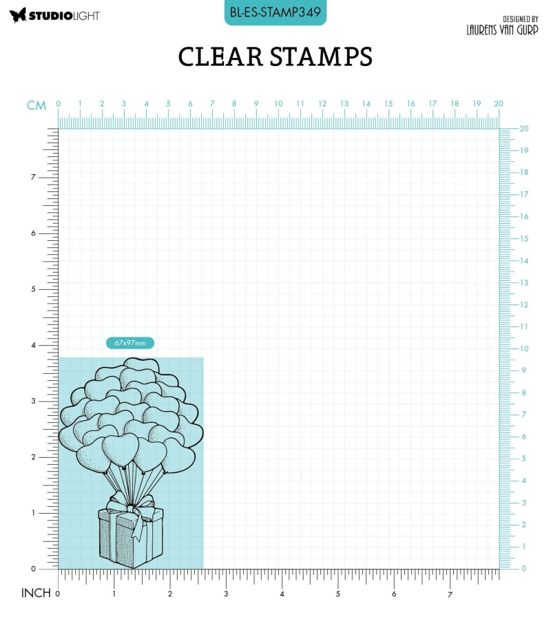 Bl Clear Stamp Flying Hearts By Laurens 105X74x3mm 1 Pc Nr.349