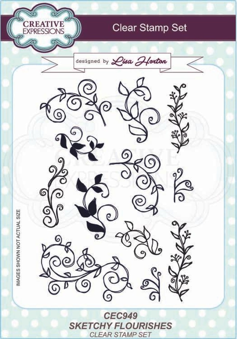 Sketchy Flourishes A5 Clear Stamp Set