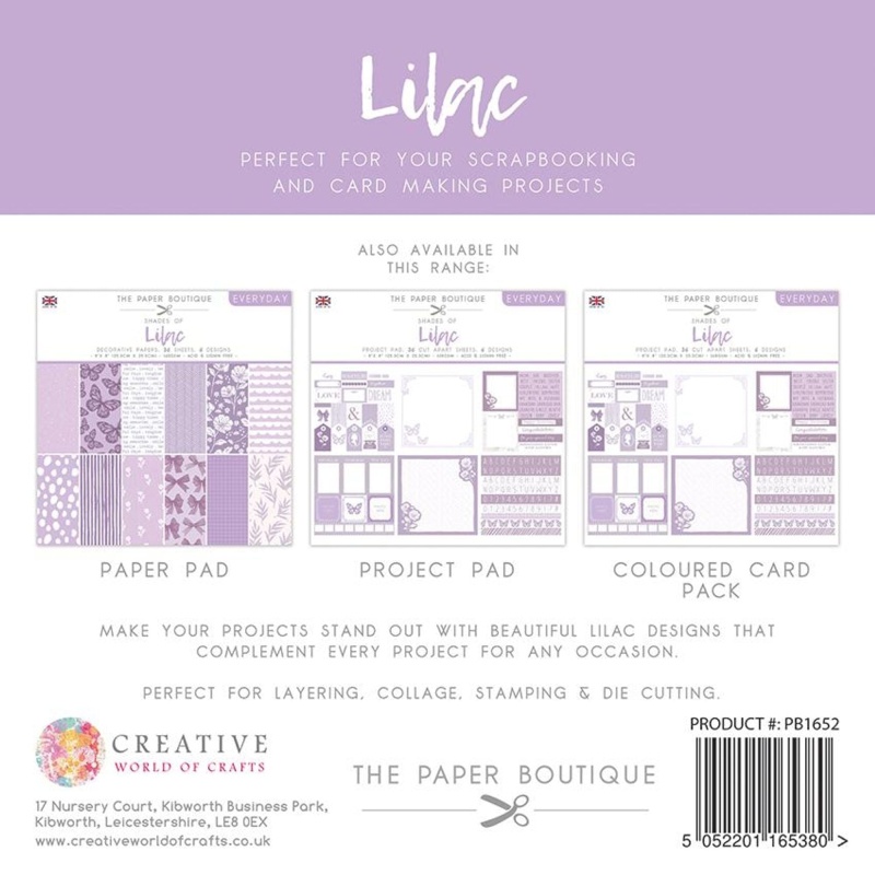 The Paper Boutique Everyday - Shades Of - Lilac 8 In X 8 In Project Pad