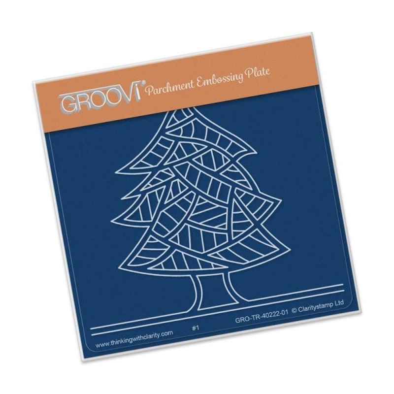 Groovi Abstract Trees (Tree Lines) Plate A6 Sq