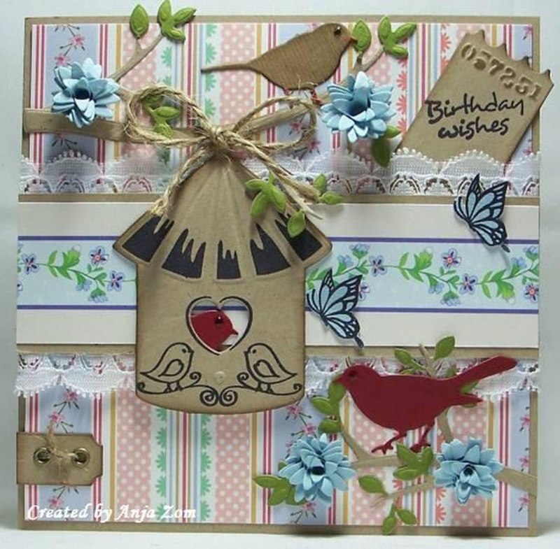Collectable Dies/Stamp Set - Birdhouse Birds