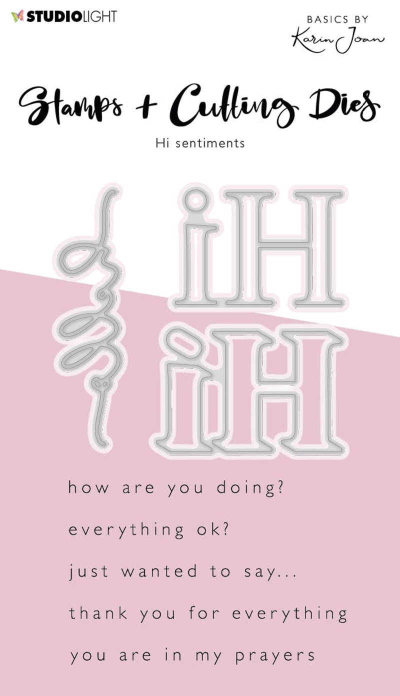 Kj Stamp & Cutting Die Hi Sentiments Essentials 105X148x3mm 9 Pc Nr.26