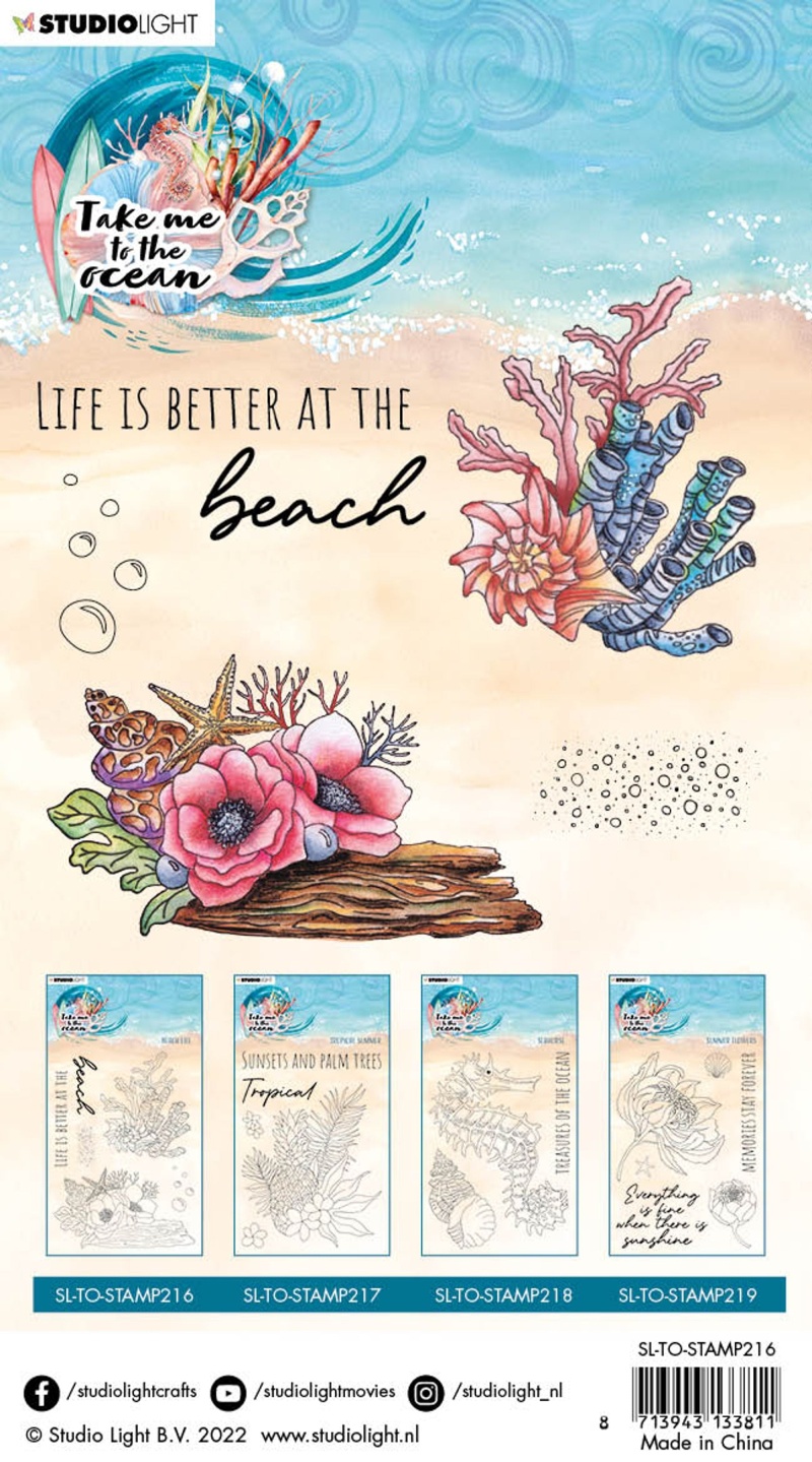 Sl Clear Stamp Beach Life Take Me To The Ocean 105X148x3mm 6 Pc Nr.216