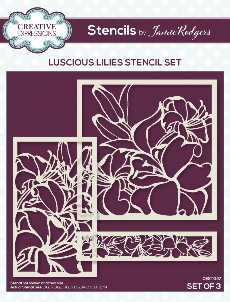 Creative Expressions Jamie Rodgers Luscious Lilies Stencil Set