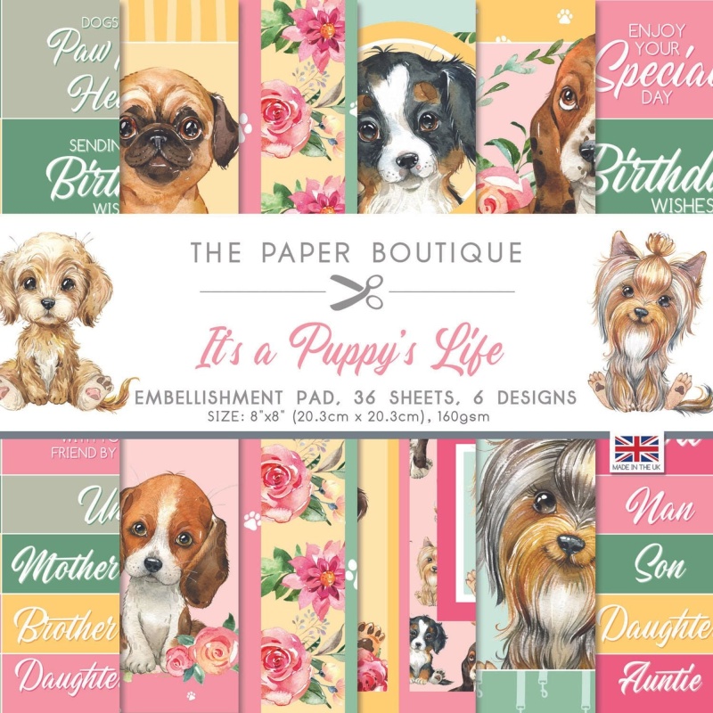The Paper Boutique It's A Puppy's Life 8X8 Embellishments Pad
