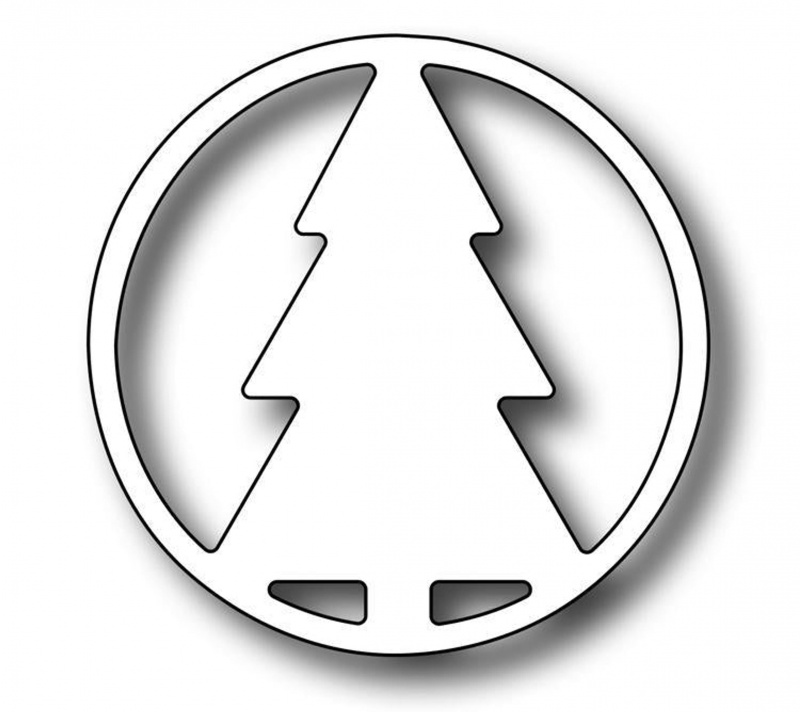 Frantic Stamper Precision Die - Round Vingnette Christmas Tree Insert