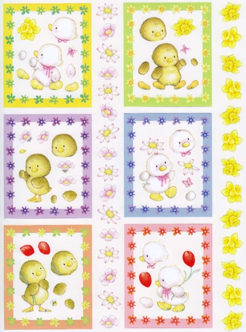 3D Precut - (2 Sheets) Baby Chicks & Ducks