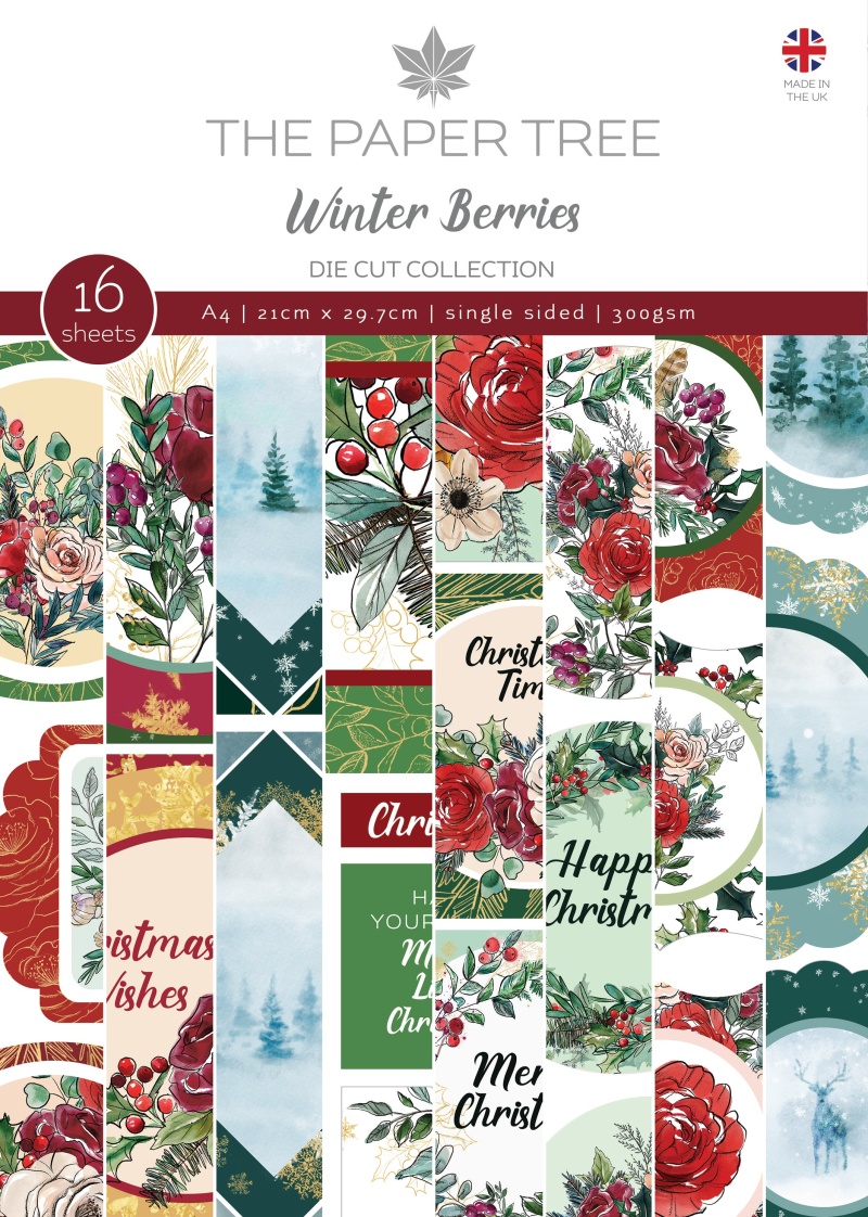 The Paper Tree Winter Berries A4 Die Cut Sheets