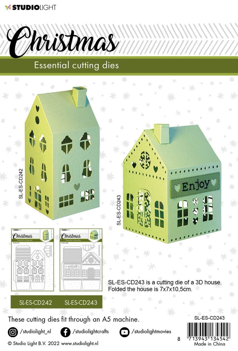 Sl Cutting Dies Christmas 3D House Enjoy Essentials 148X171x1mm 7 Pc Nr.243
