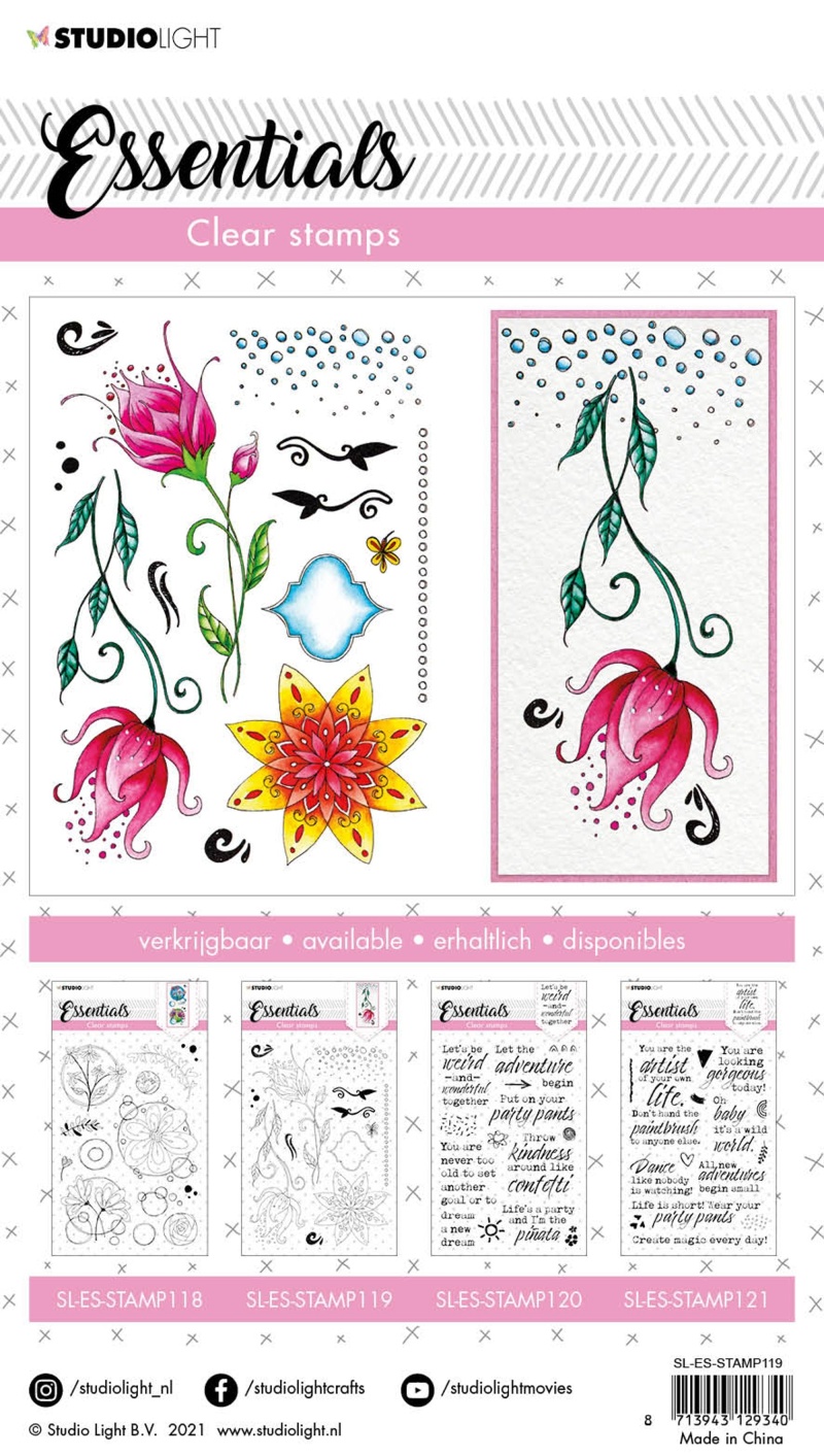 Sl Clear Stamp Quirky Long Flowers Essentials 148X210x3mm 1 Pc Nr.119
