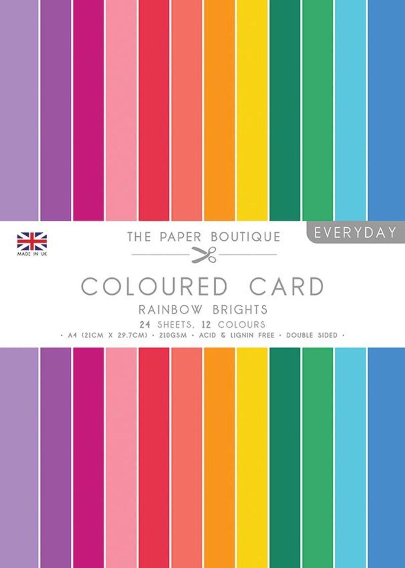 The Paper Boutique Everyday - Coloured Card - Rainbow Brights A4