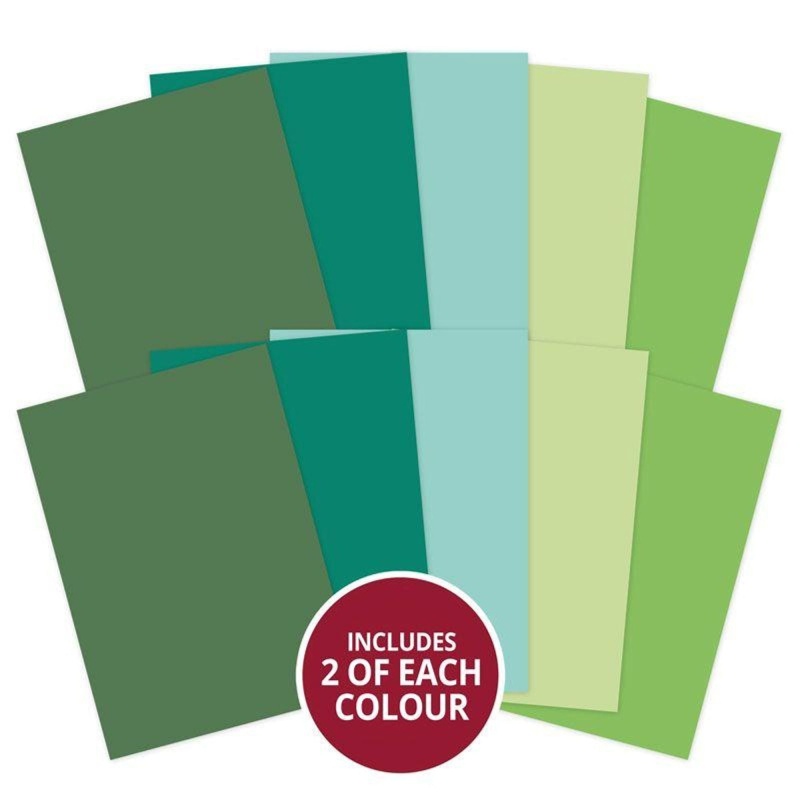 Adorable Scorable A4 Cardstock X 10 Sheets Green Shades