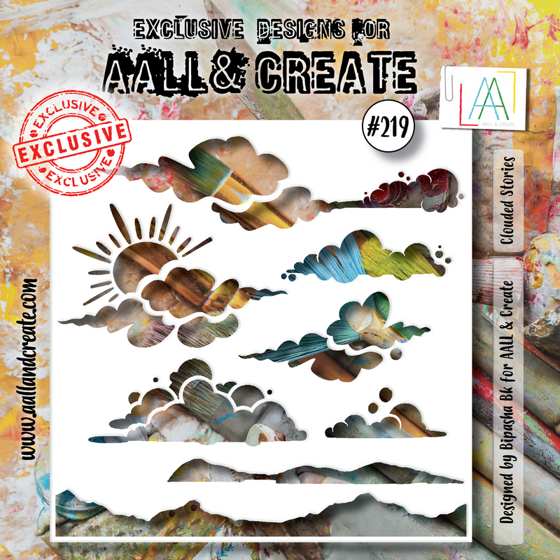 Aall And Create #219 - 6"X6" Stencil - Clouded Stories ECS-8952340152621-47445230747949
