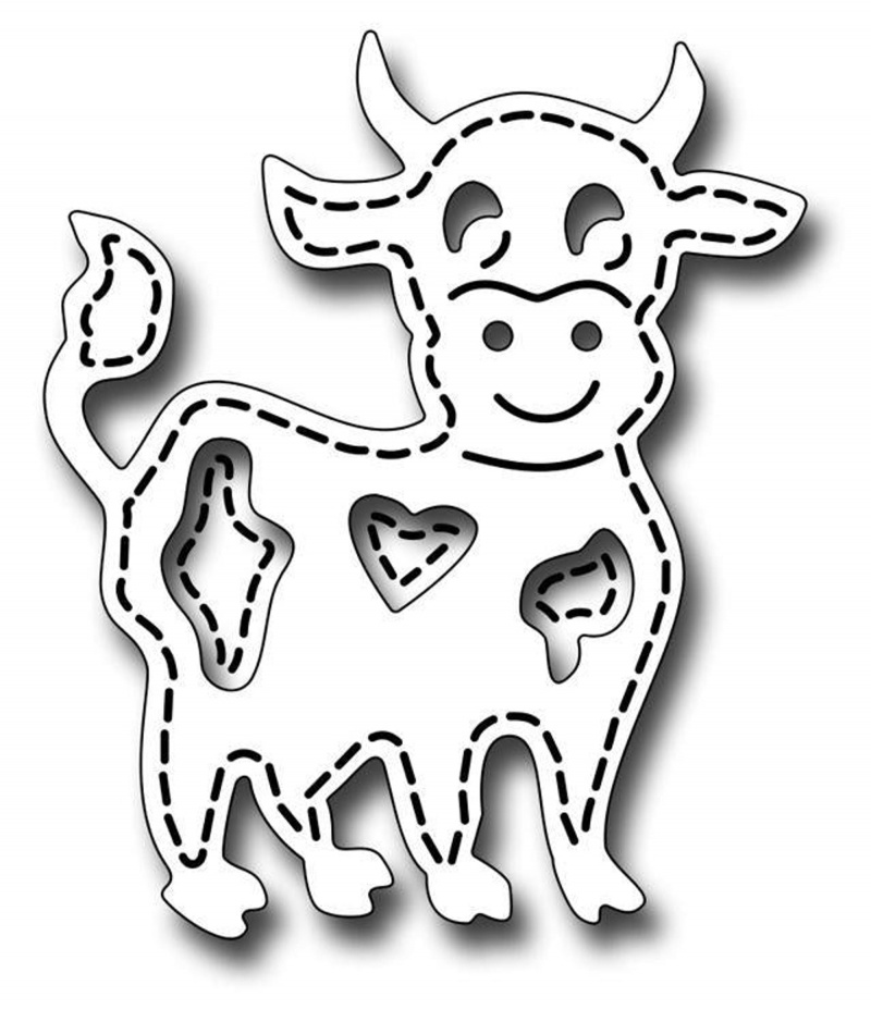 Frantic Stamper Precision Die - Stitched Cow