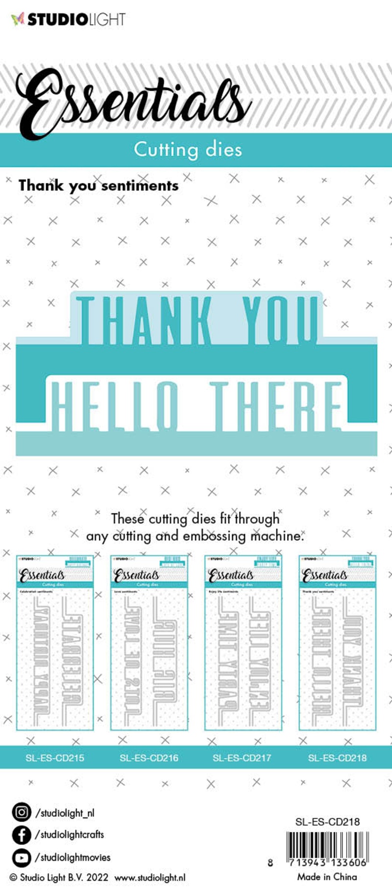 Sl Cutting Die Thank You Sentiments Essentials 60X152x1mm 4 Pc Nr.218