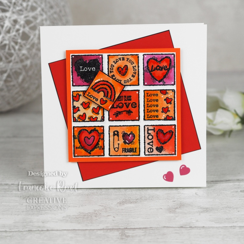Woodware Clear Singles Love Squares 4 In X 6 In Stamp