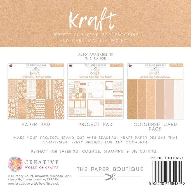 The Paper Boutique Everyday - Shades Of - Kraft 8 In X 8 In Pad