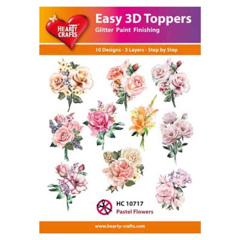 Hearty Crafts Easy 3D Toppers Pastel Flowers