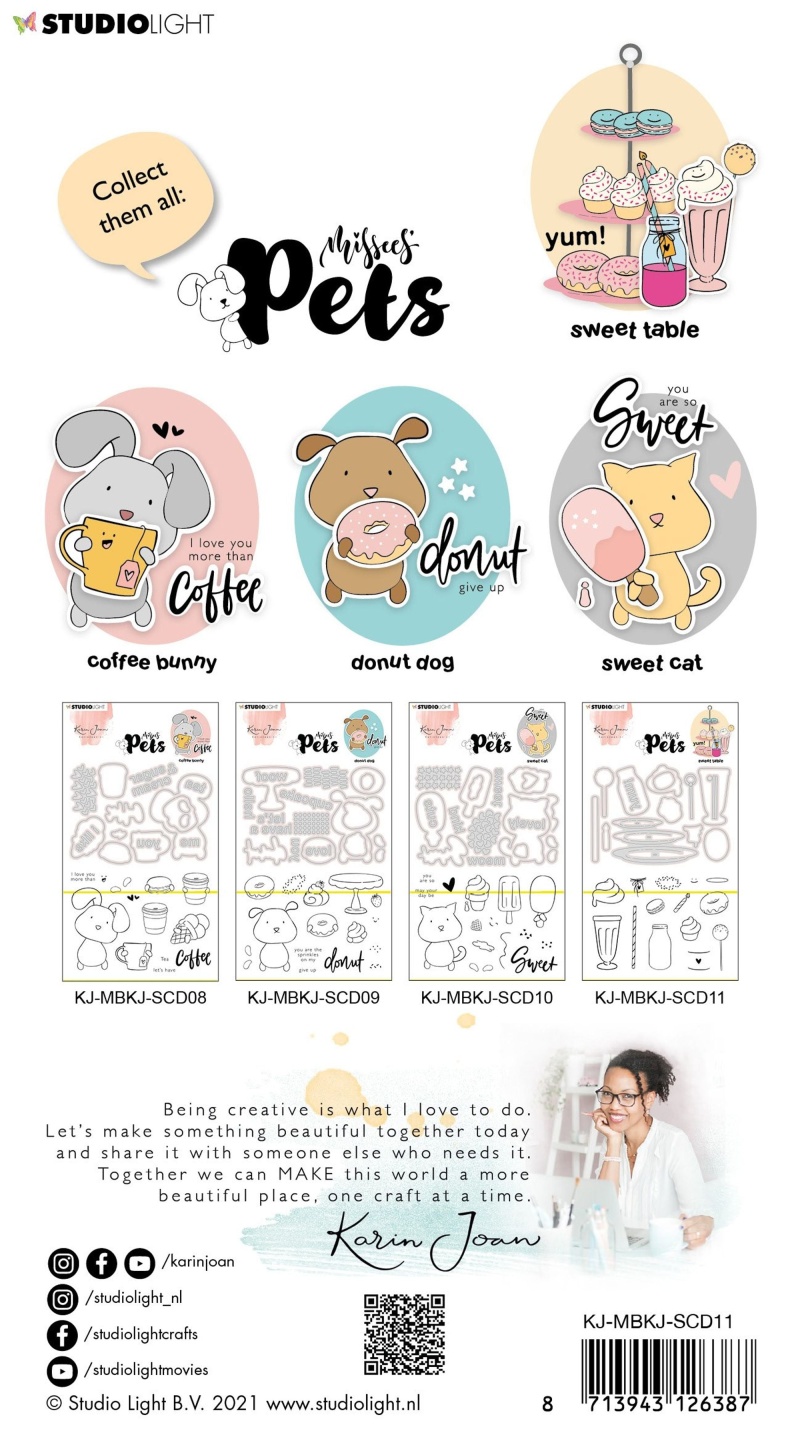 Kj Stamp & Cutting Die Complete Pets Sweet Table Missees By Karin Joan 105X148mm Nr.11