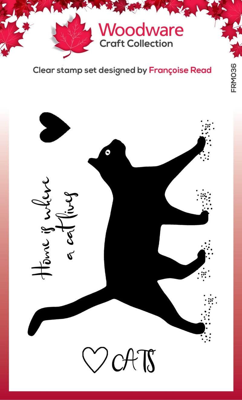 Woodware Clear Singles Cat Silhouette 3.8 In X 2.6 In Stamp