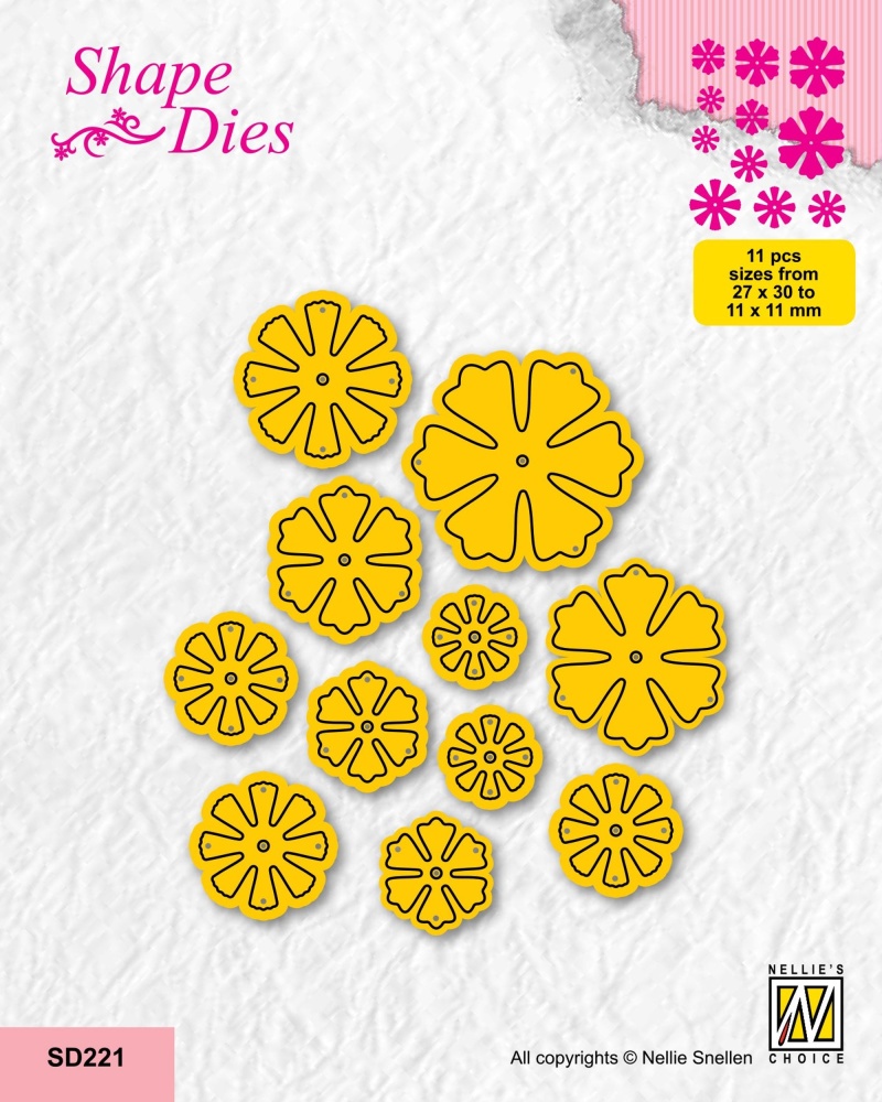 Nellie's Choice Shape Die - Set Of Small Flowers