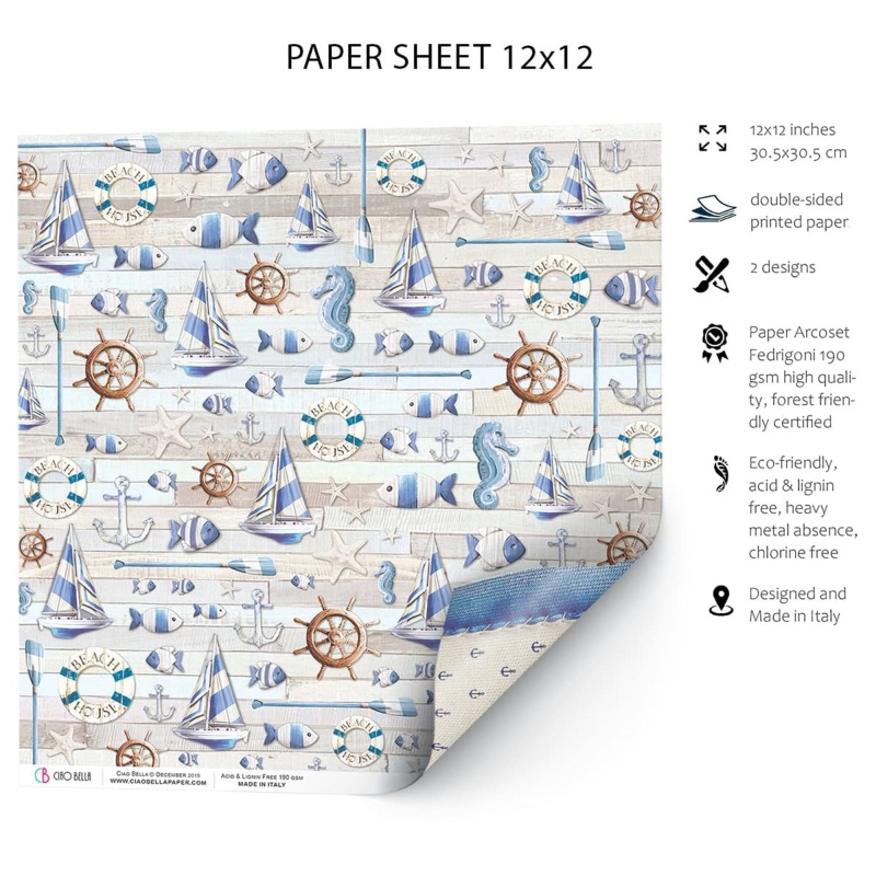 Ciao Bella Coastal Living Paper Sheet 12"X12"
