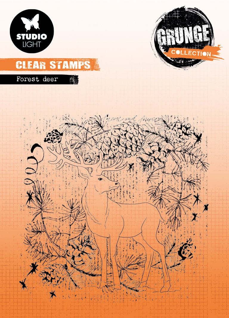 Sl Clear Stamp Forest Deer Grunge Collection 130X130x3mm 1 Pc Nr.320