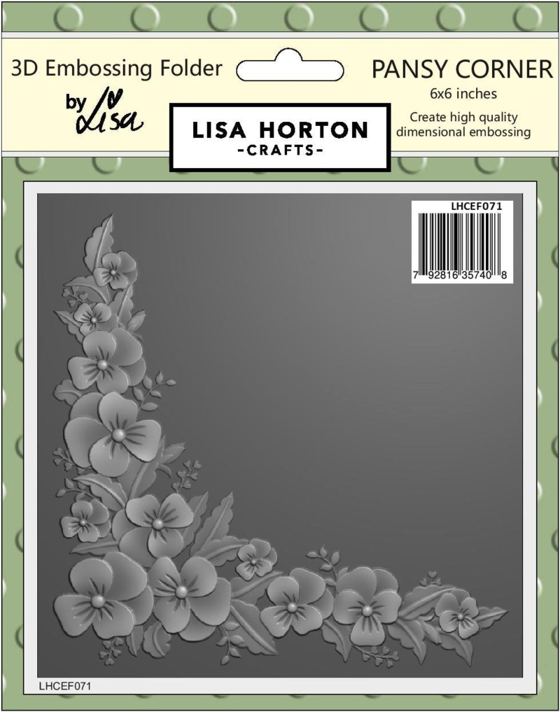 Lisa Horton 6X6 3D Embossing Folder & Die - Pansy Corner
