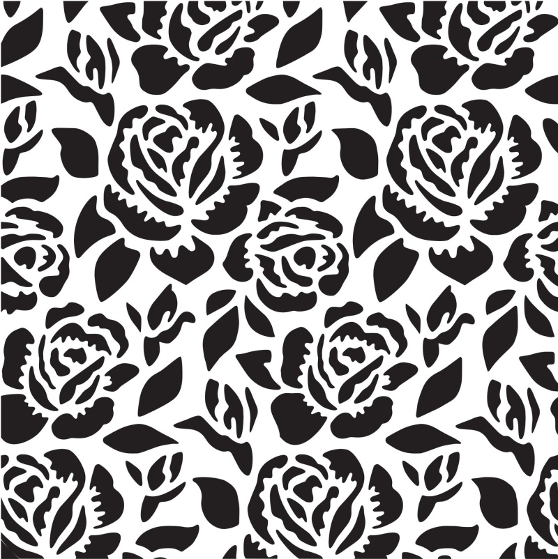 Creative Expressions Sam Poole Roses In Tea Garden 6 In X 6 In Stencil