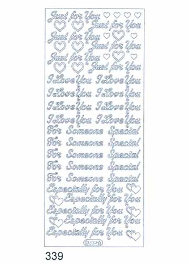 Deco Stickers - Just For You/I Love You Silver