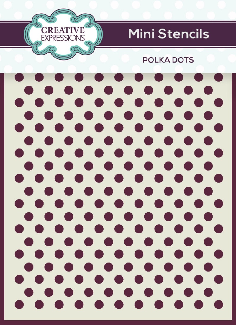 Creative Expressions Mini Stencil Polka Dots 4.0 In X 3.0 In