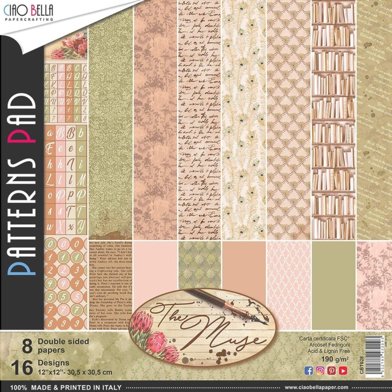 Ciao Bella The Muse Patterns Pad 12"X12" 8/Pkg