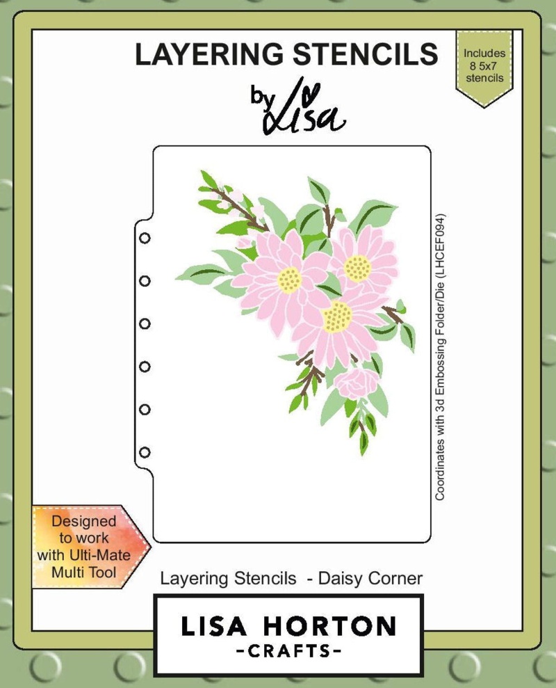 Lisa Horton 5X7 Layering Stencils - Daisy Corner
