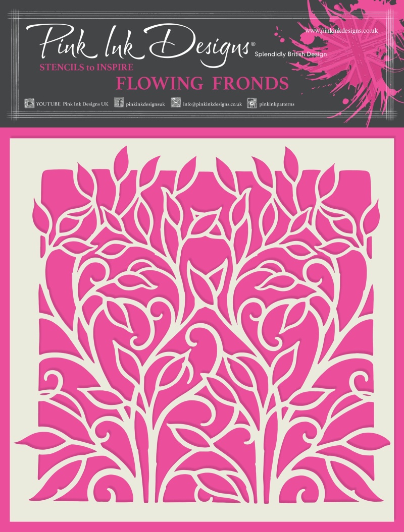 Pink Ink Designs Flowing Fronds 7 In X 7 In Stencil
