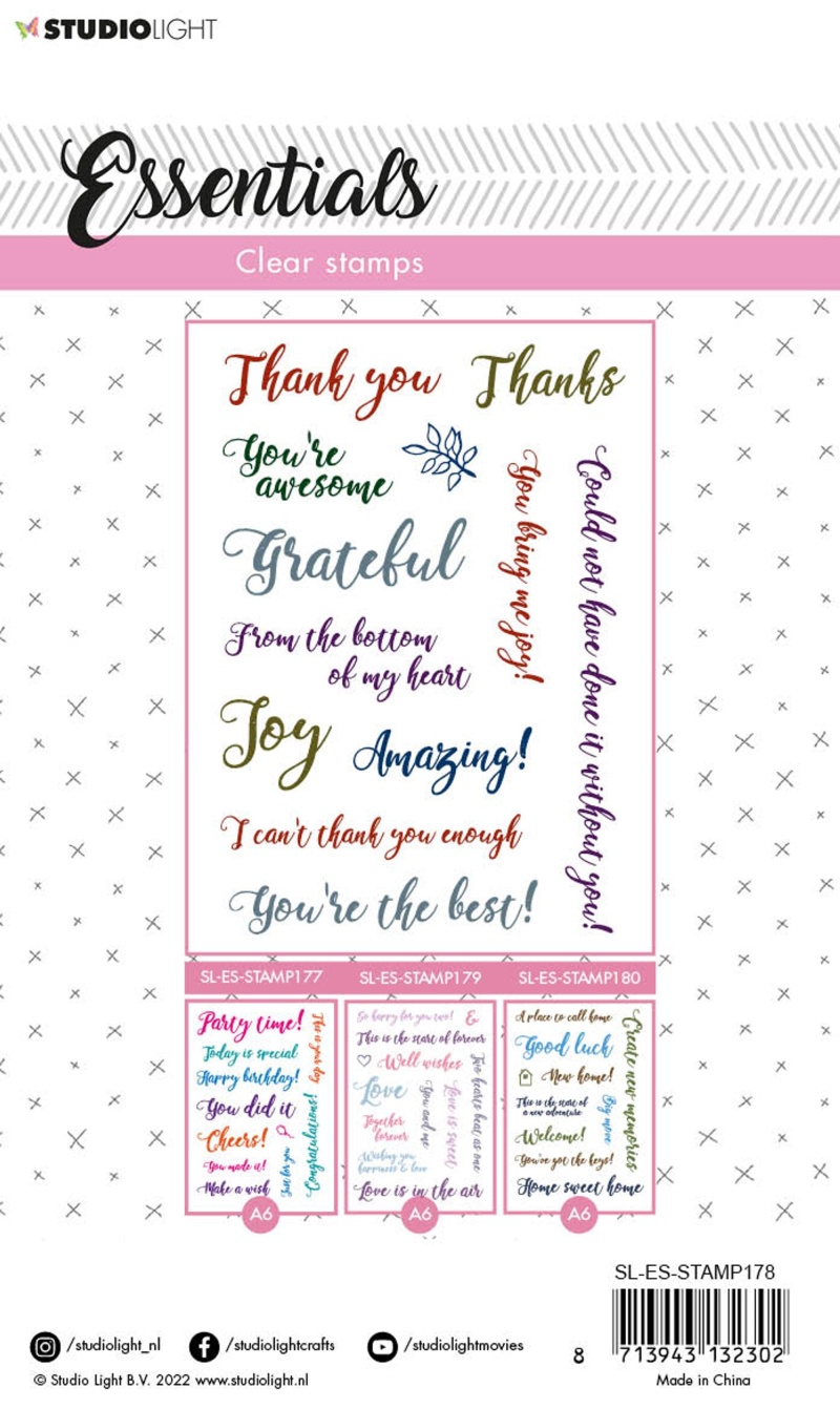 Sl Clear Stamp Sentiments/Wishes - Thanks Essentials 105X148x3mm 1 Pc Nr.178