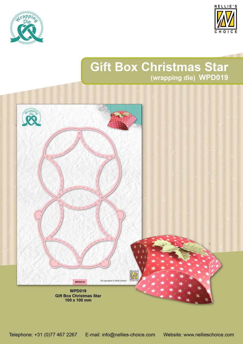 Nellie's Choice Wrapping Die - Gift Box 19 - Christmas Star