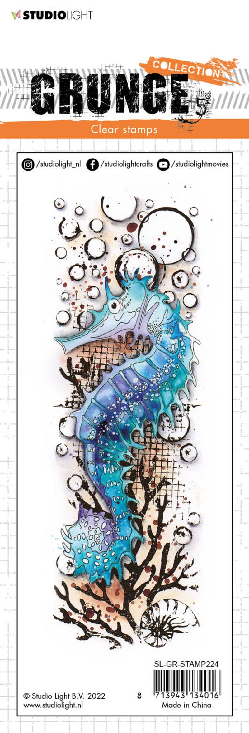 Sl Clear Stamp Seahorse Grunge Collection 210X74x3mm 1 Pc Nr.224