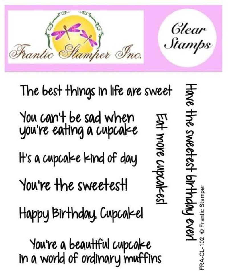 Frantic Stamper Clear Stamp Set - Cupcake Sentiments