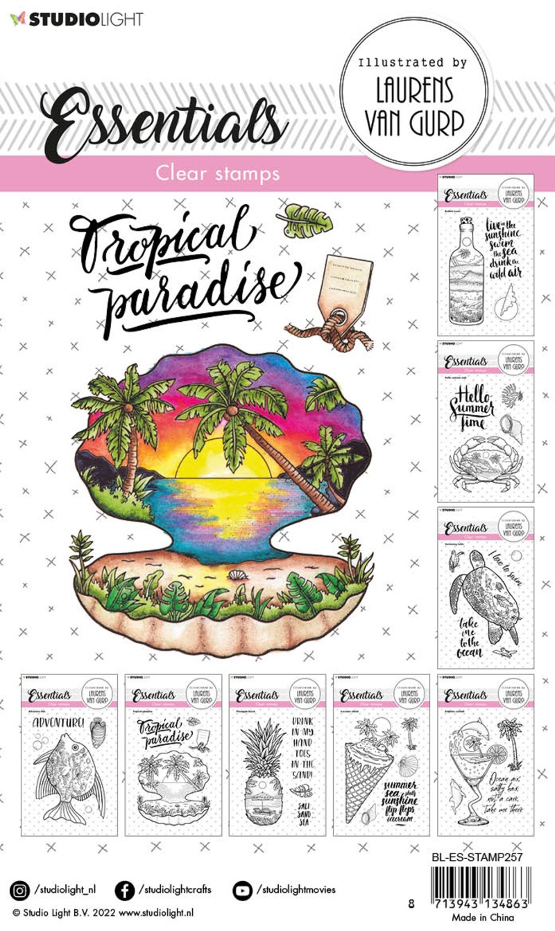 Bl Clear Stamp Tropical Paradise Essentials 105X148x3mm 4 Pc Nr.257