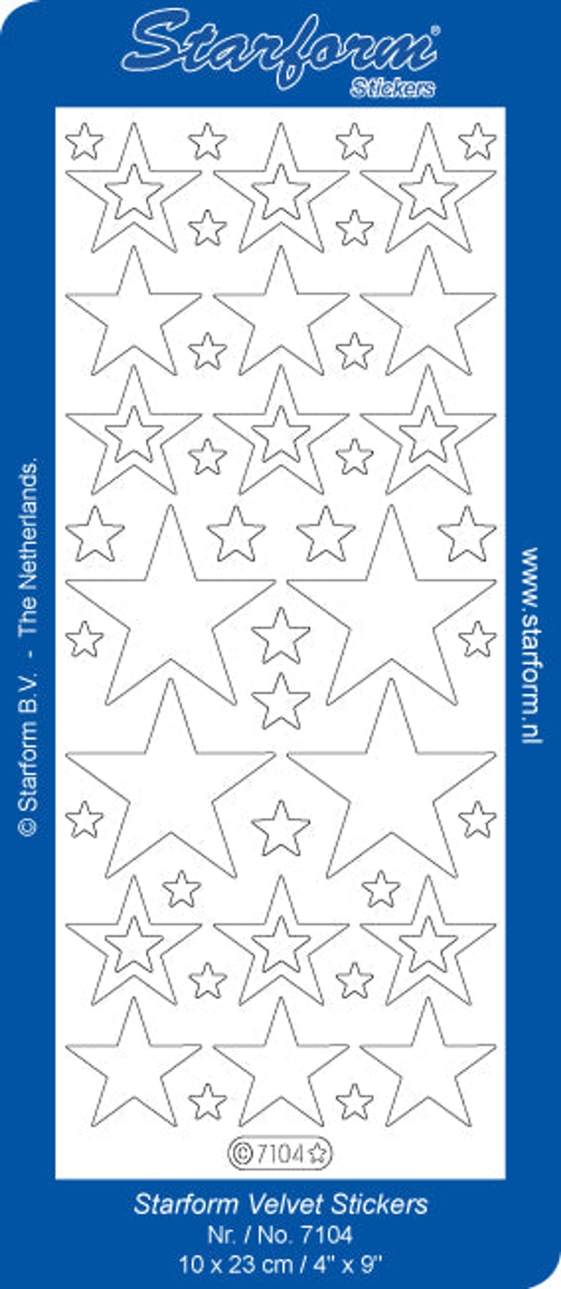 Deco Stickers - White Velvet Stars - White