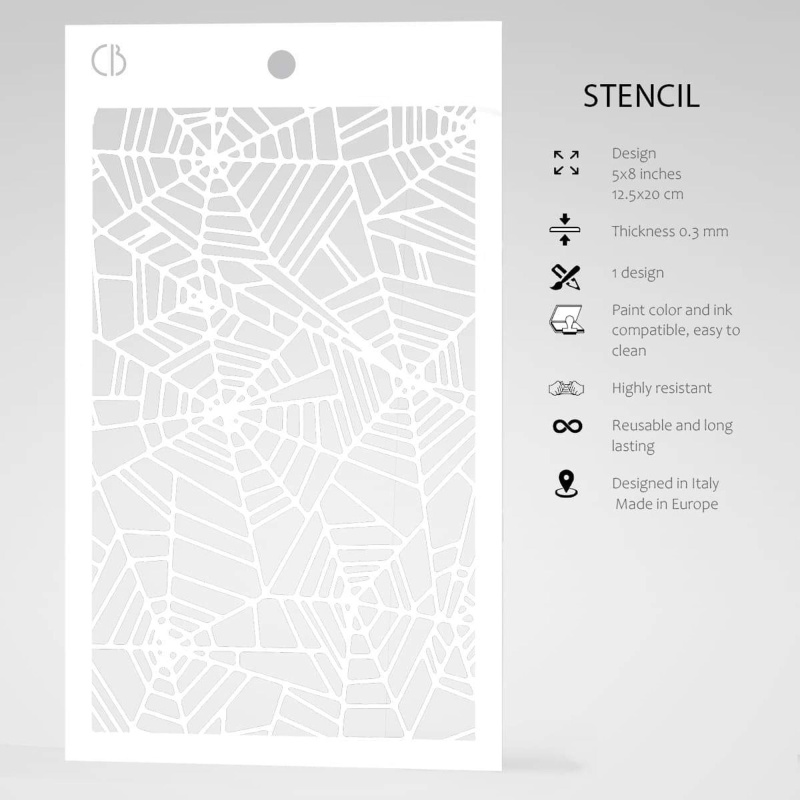 Ciao Bella Texture Stencil 5"X8" Spider Net Ii