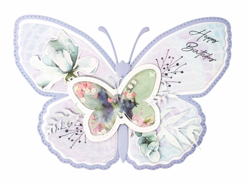 SL Clear Stamp Lilac Flowers Blooming Butterfly 93x136x3mm 7 PC Nr.358