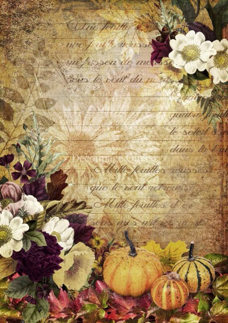 Autumn Message A4 Rice Paper - 5 Sheets