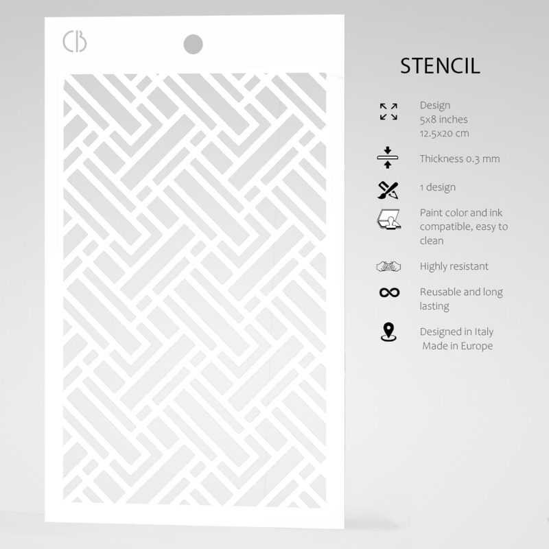 Ciao Bella Texture Stencil 5"X8" Labyrinth