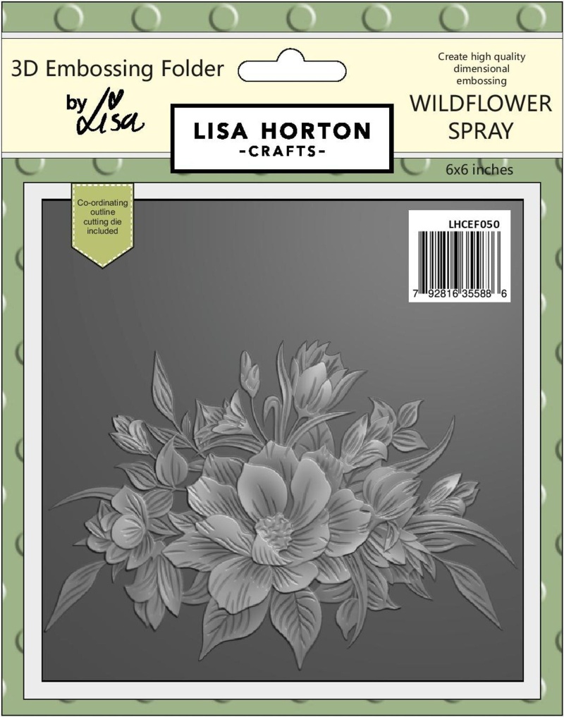 Wildflower Spray 6X6 3D Embossing Folder With Cutting Die