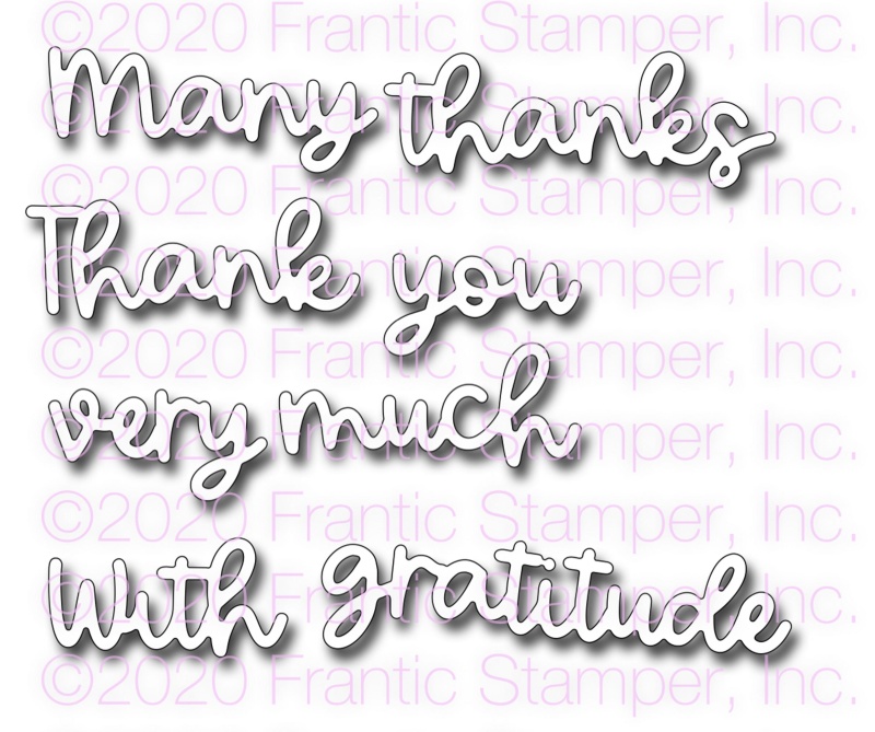 Frantic Stamper Precision Die - With Gratitude Word Set