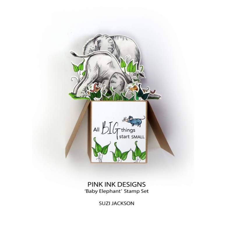 Pink Ink Designs Baby Elephant 6 In X 8 In Clear Stamp Set