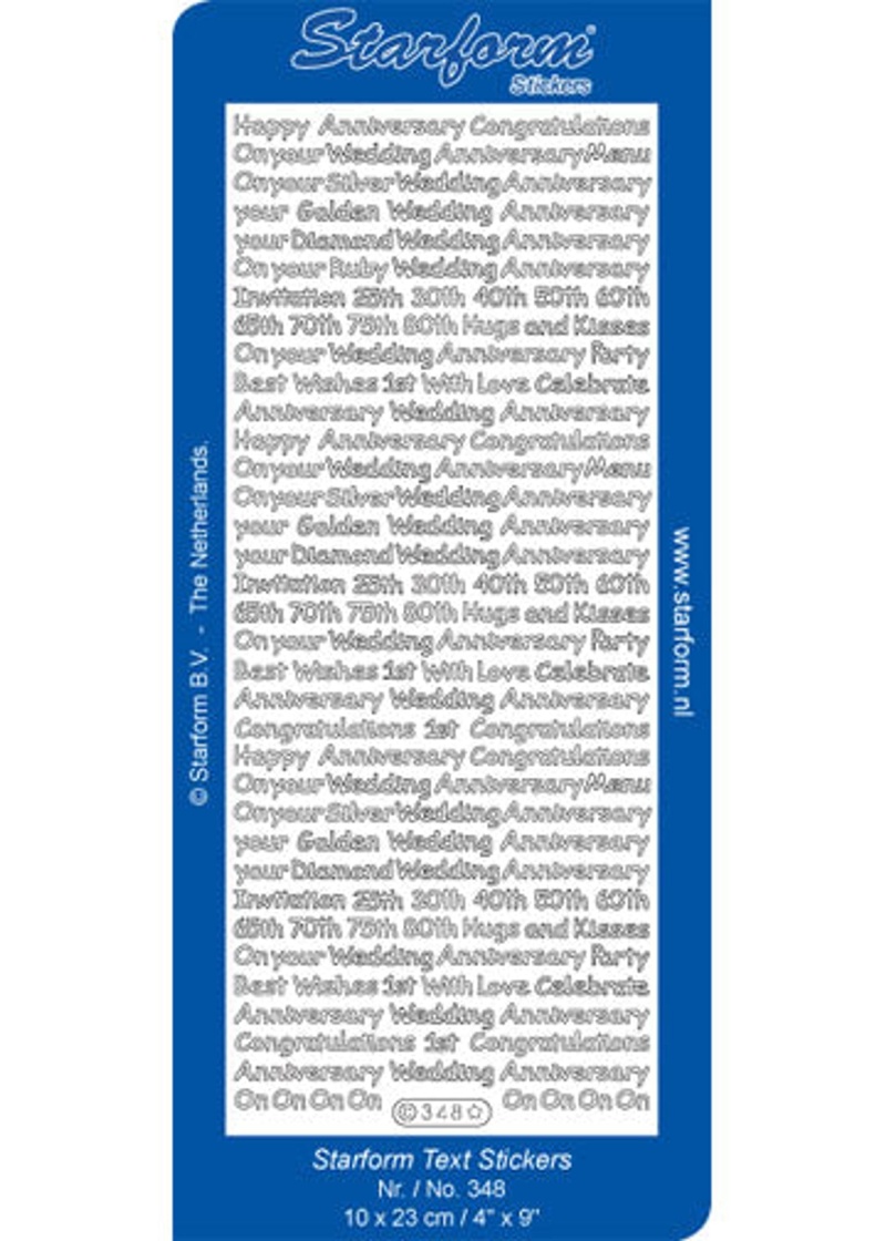 Deco Stickers - Anniversary Sayings Silver