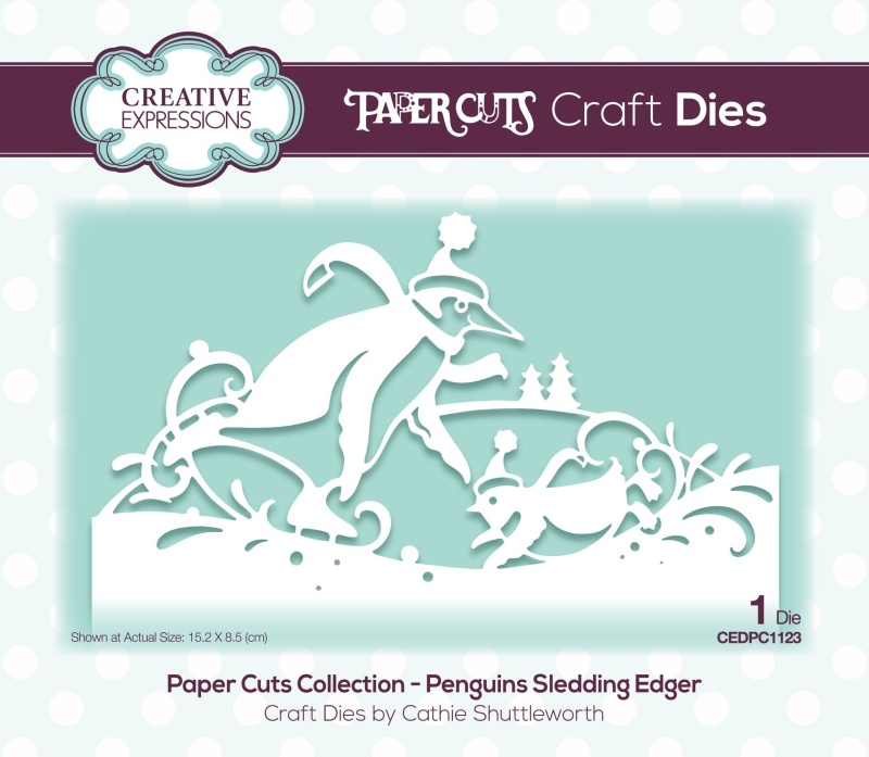 Creative Expressions Paper Cuts Edger Penguins Sledding Craft Die